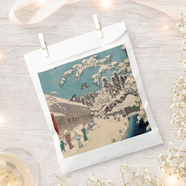 Bolsa De Papel Hiroshige paisaje invernal de japón (Cortado)