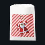 Bolsa De Papel ¡HO! ¡HO! ¡HO! Santa Claus Feliz Navidad Caña de C<br><div class="desc">¡HO! ¡HO! ¡HO! Lindo Santa Claus Feliz Navidad. Perfecto para dar galletas o dulces a amigos y vecinos. Este diseño moderno de vacaciones de Navidad presenta un lindo Santa Claus en fondo de caña de caramelo con la tipografía HO HO HO. Forma divertida y linda de mostrar tu espíritu navideño....</div>