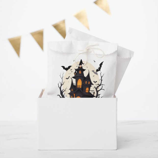 Bolsa De Papel Hogar atormentado y noche de calabaza (Fiesta)