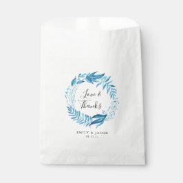 Bolsa De Papel Hojas de Índigo | Agradecimiento de Boda Personali