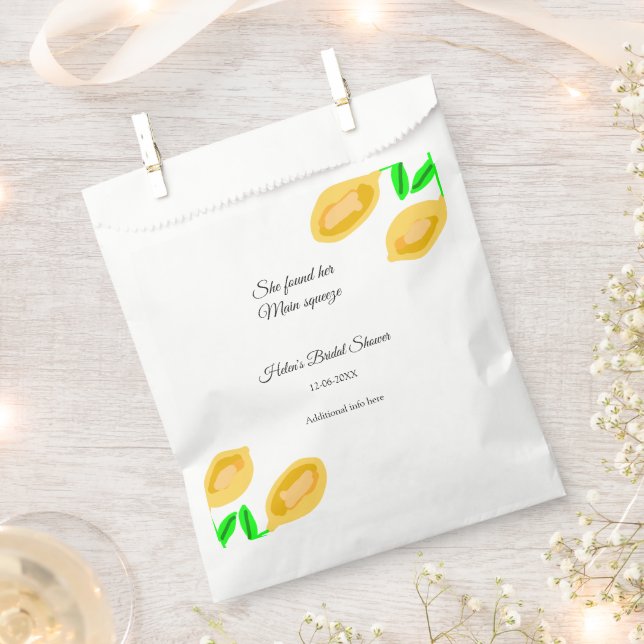 Bolsa De Papel hojas de limón dibujadas a mano añaden ducha de no (Cortado)