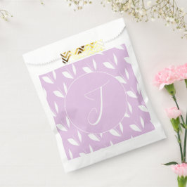 Bolsa De Papel hojas de silueta blanca inicial personalizado púrp