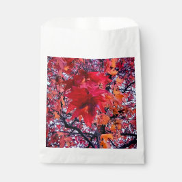 Bolsa De Papel Hojas rojas brillantes