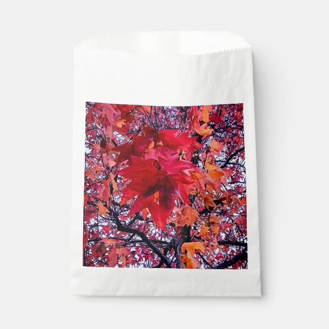 Bolsa De Papel Hojas rojas brillantes (Anverso)