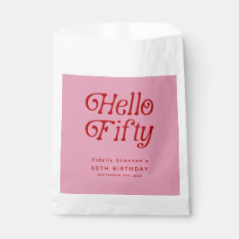 Bolsa De Papel Hola 50 Retro Fiesta de Cumpleaños