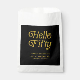 Bolsa De Papel Hola 50 Retro Fiesta de Cumpleaños