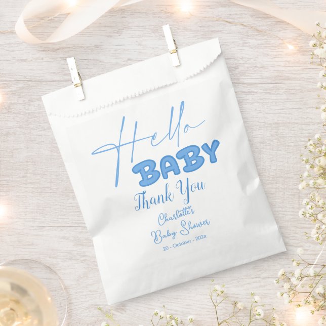 Bolsa De Papel Hola Baby Elegant Baby Shower (Cortado)
