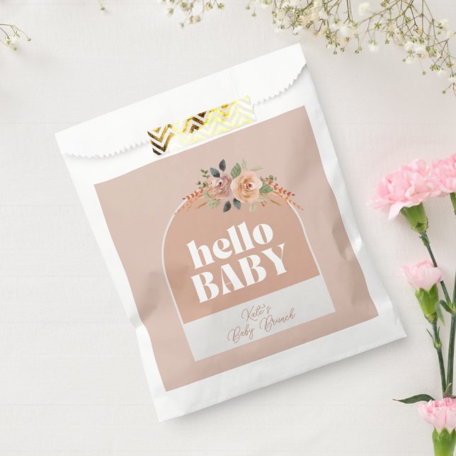 Bolsa De Papel Hola, bebé, ducha personalizada (Sellado)