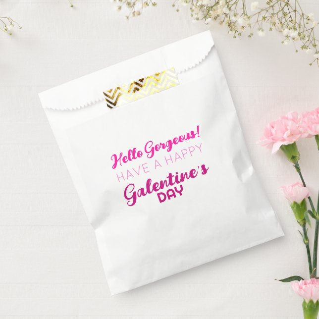 Bolsa De Papel Hola magnífica tipografía rosa de Galentine (Sellado)