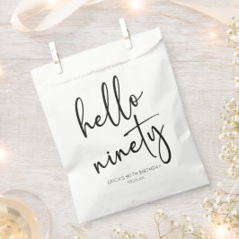 Bolsa De Papel Hola Noventa Minimalistas Simple Novena Fiesta de 
