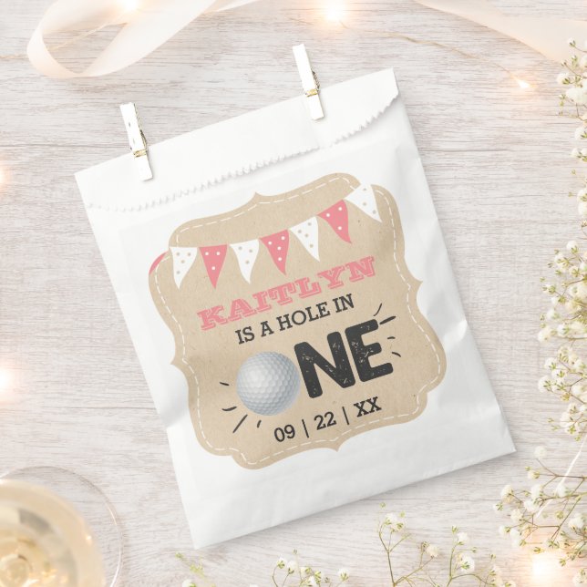 Bolsa De Papel Hole In One Chicas Golf 1er cumpleaños Par-tee (Cortado)