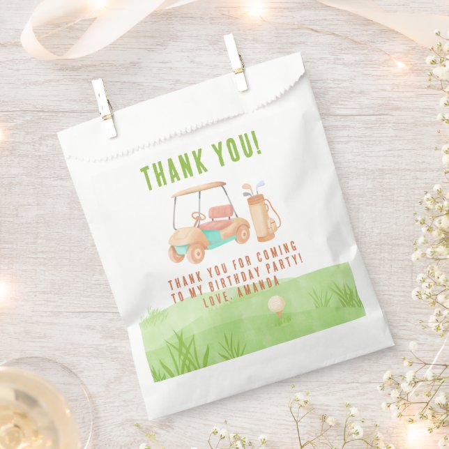 Bolsa De Papel Hole In One Golf First Birthday Thank you (Cortado)