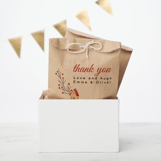 Bolsa De Papel Holiday Berry Branch Christmas (Fiesta)