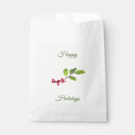 Bolsa De Papel Holly berries felices fiestas
