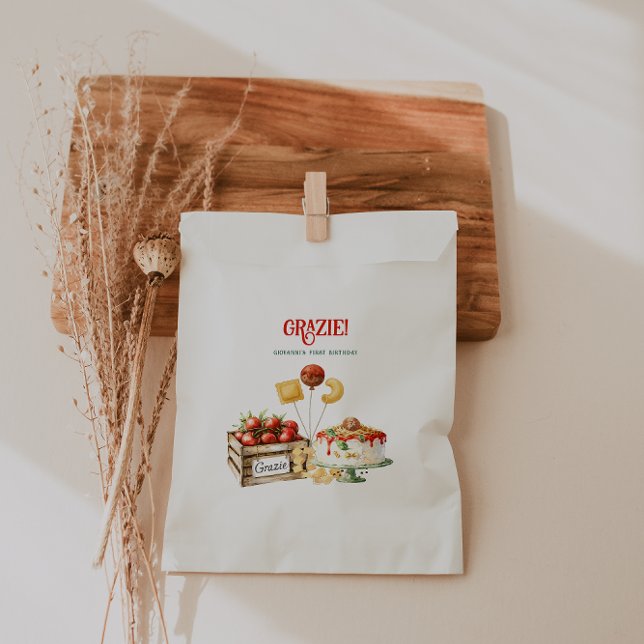 Bolsa De Papel Holy Ravioli Thank You | Little Meatball Birthday (Subido por el creador)