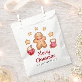 Bolsa De Papel Hombre de Jengibre Rojo Script Navidad