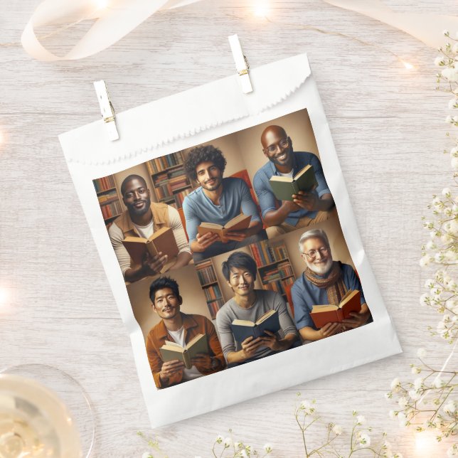 Bolsa De Papel Hombres y Libros (Cortado)