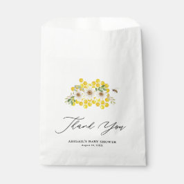 Bolsa De Papel Honey Bee & Daisies Baby Shower Gracias