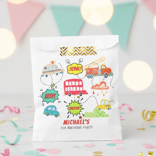 Bolsa De Papel Honk beep vroom vehículos felices cumpleaños (Subido por el creador)