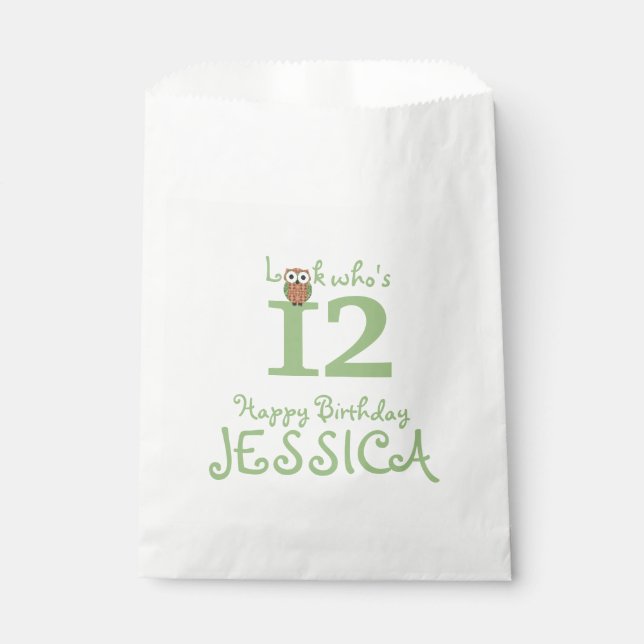 Bolsa De Papel Hoot Owl Happy Birthday (Anverso)