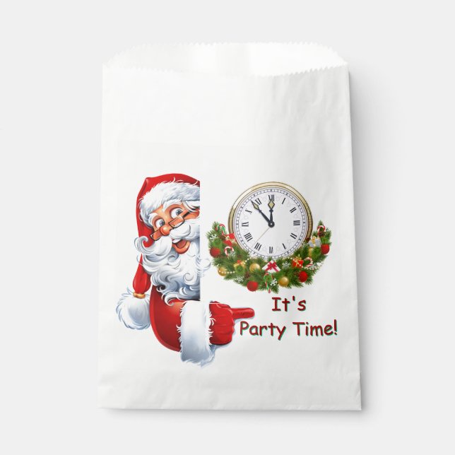 Bolsa De Papel Hora del Fiesta de Santa Claus (Anverso)