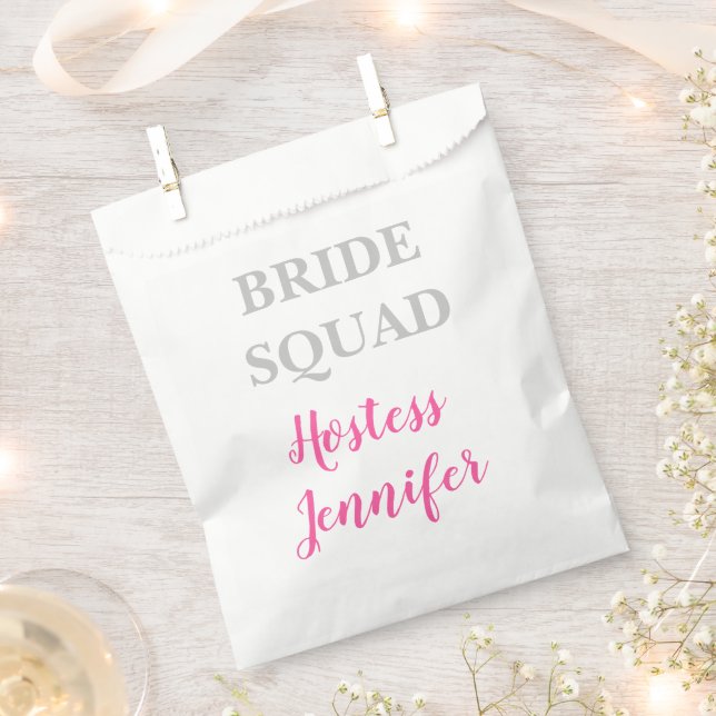 Bolsa De Papel Hostess Bride Squad Nombre Boda Bachelorette (Cortado)