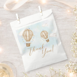 Bolsa De Papel Hot Air Balloons nubes marrones Baby Shower
