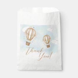 Bolsa De Papel Hot Air Balloons nubes marrones Baby Shower