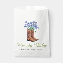 Bolsa De Papel Howdy Baby Bluebonnets Cowboy Baby Shower