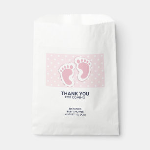 Bolsa De Papel Huella de niña bebé rosa linda Fiesta de bebé