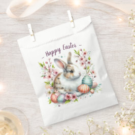 Bolsa De Papel Huevos y flores de conejo acuático de Pascua -