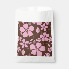 BOLSA DE PAPEL HULA HAWAIANA (HIBISCO) MARRÓN/ROSA