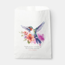 Bolsa De Papel Hummingbird 2 Floral Bouquet Birday Party