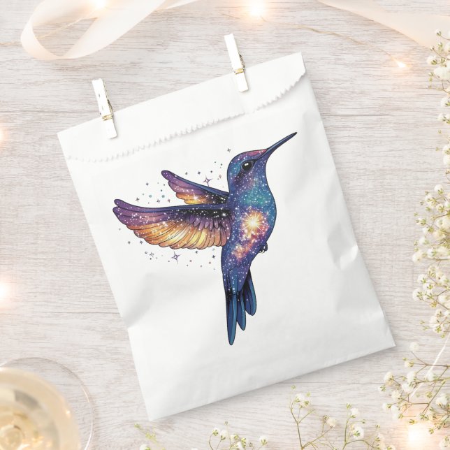 Bolsa De Papel Hummingbird con pájaro de Stary Night Sky (Cortado)