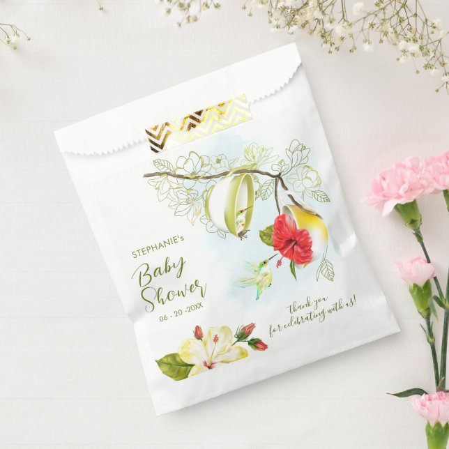 Bolsa De Papel Hummingbird Tea Fiesta Baby Shower (Sellado)