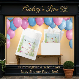 Bolsa De Papel Hummingbird & Wildflower Baby Shower
