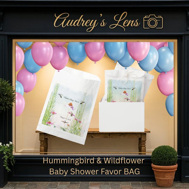 Bolsa De Papel Hummingbird & Wildflower Baby Shower (Subido por el creador)