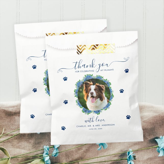 Bolsa De Papel Hydrangea 1 Mascota Personalizado Boda Perro (Subido por el creador)