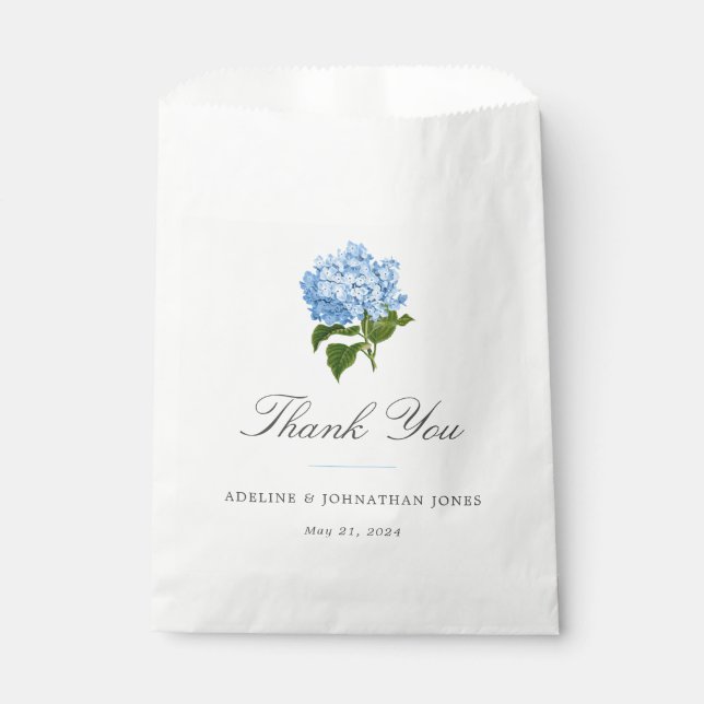 Bolsa De Papel Hydrangea azul elegante (Anverso)