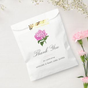 Bolsa De Papel Hydrangea Rosa Elegante Bebé Chorre