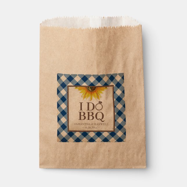 Bolsa De Papel I Do BBQ Gingham and Sunflower (Anverso)