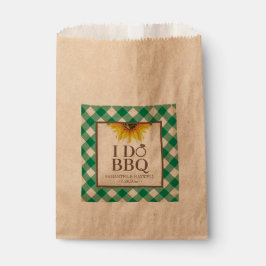 Bolsa De Papel I Do BBQ Green Gingham and Sunflower