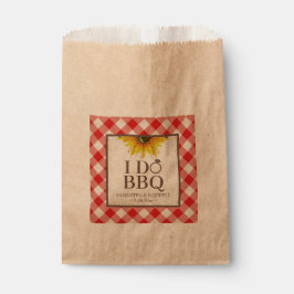 Bolsa De Papel I Do BBQ Red Gingham and Sunflower