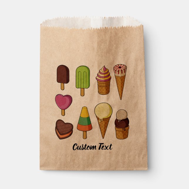 Bolsa De Papel Iconos De Helado (Anverso)