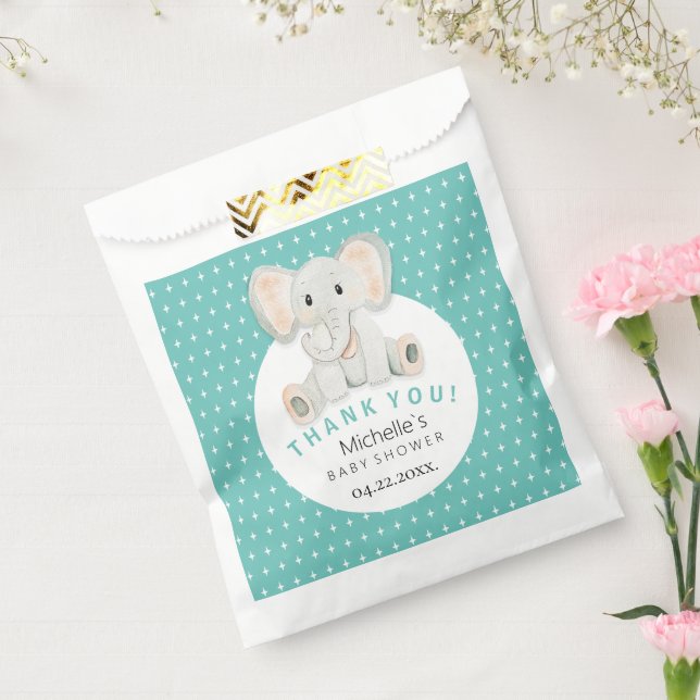 Bolsa De Papel Ilustracion acuático de elefante de primavera cúrc (Sellado)