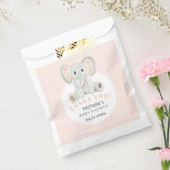 Bolsa De Papel Ilustracion acuático de elefante de primavera cúrc (Sellado)