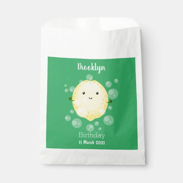 Bolsa De Papel Ilustracion de burbujas de personalizado de limón (Anverso)
