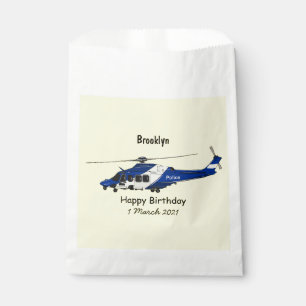 Bolsa De Papel Ilustración de caricatura de helicóptero de policí