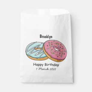 Bolsa De Papel Ilustración de dibujos animados de donut