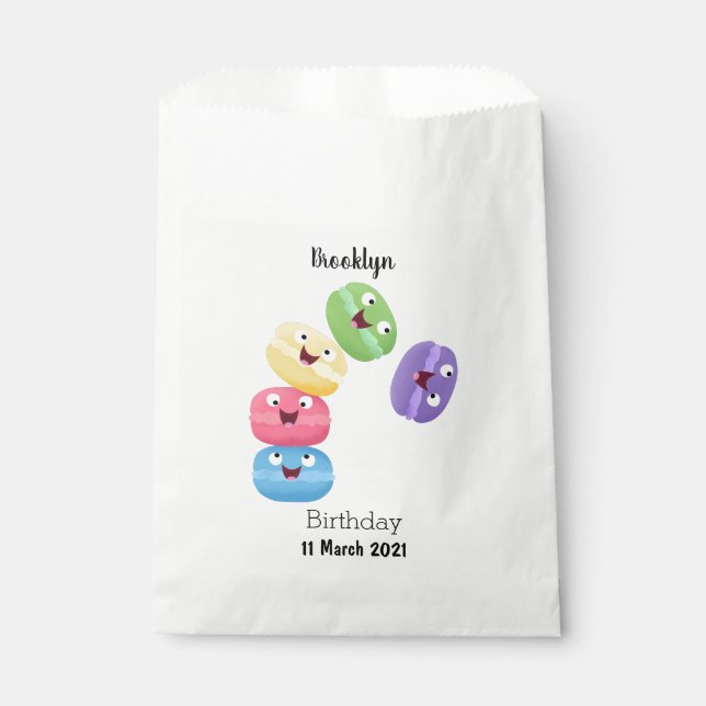 Bolsa De Papel Ilustración de dibujos animados de macarrones lind (Anverso)
